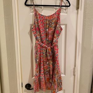 Colorful spaghetti strap dress